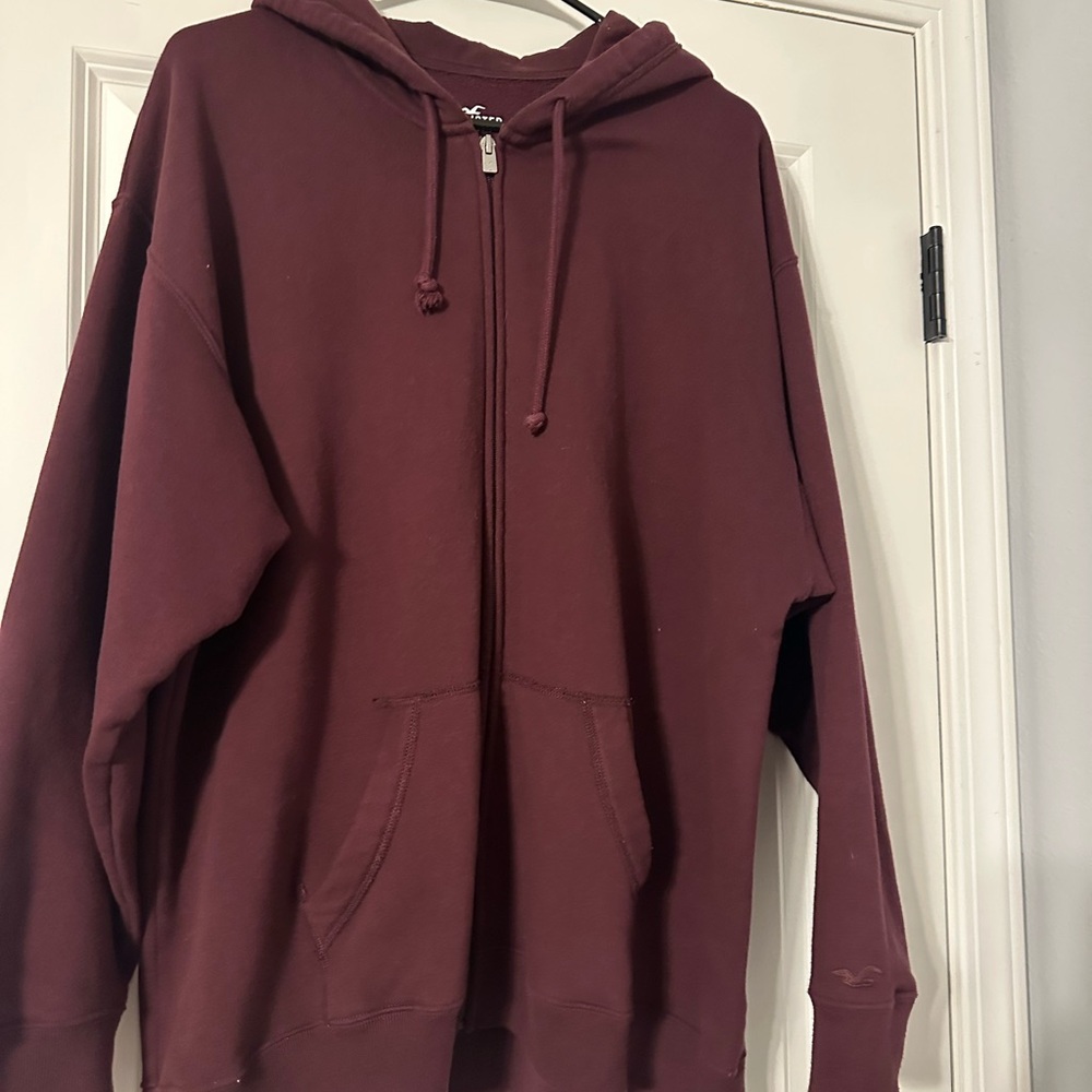 Hollister Burgundy Zip-Up Jacket